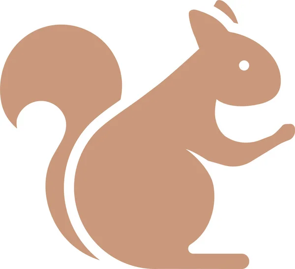 Ícone Esquilo Outono Animal Estilo Plano — Vetor de Stock