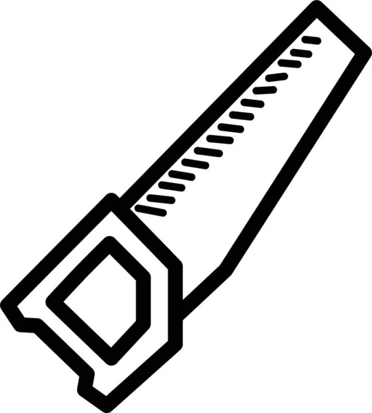 Knippen Houthakker Zaag Pictogram Omtrek Stijl — Stockvector