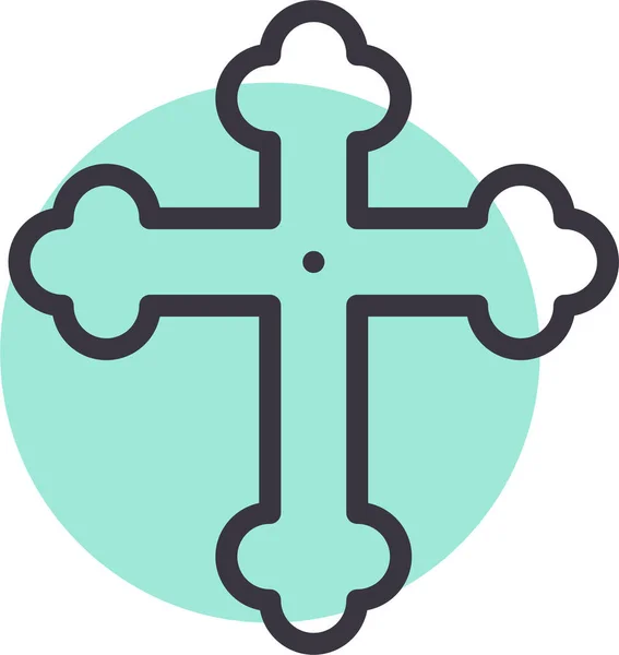 Christ Christianity Cross Icon Outline Style — Stock Vector