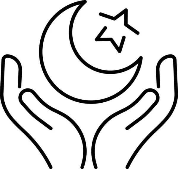 Religie Islam Maan Icoon Ramadan Eid Categorie — Stockvector