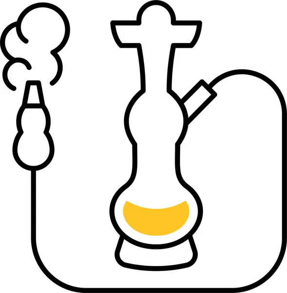 Humo Hookah Shisha Icono — Vector de stock