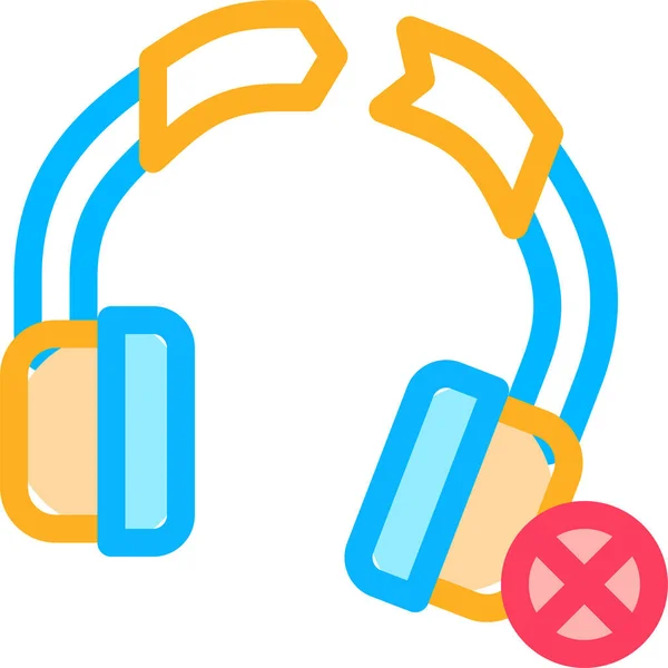 Broken Earphones Headphone Icon — Stock Vector