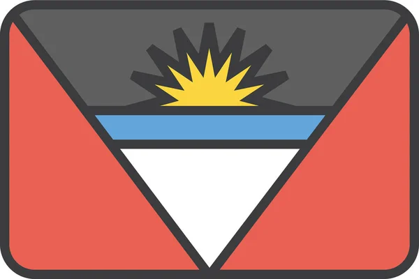 Antigua Barbuda Country Icoon Opgevulde Stijl — Stockvector