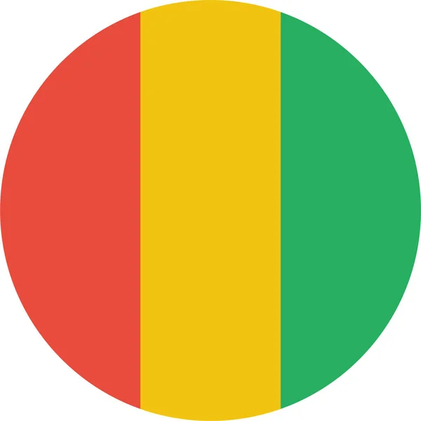 Land Flagga Guinea Ikon Platt Stil — Stock vektor