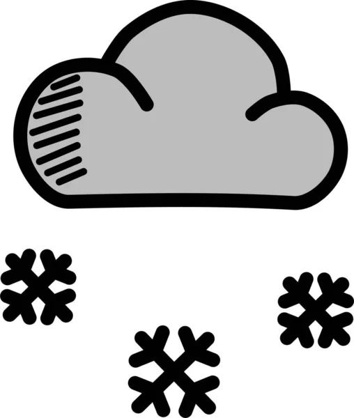 Χριστούγεννα Σύννεφο Νέο Εικονίδιο Στυλ Γεμάτο Περίγραμμα — Διανυσματικό Αρχείο