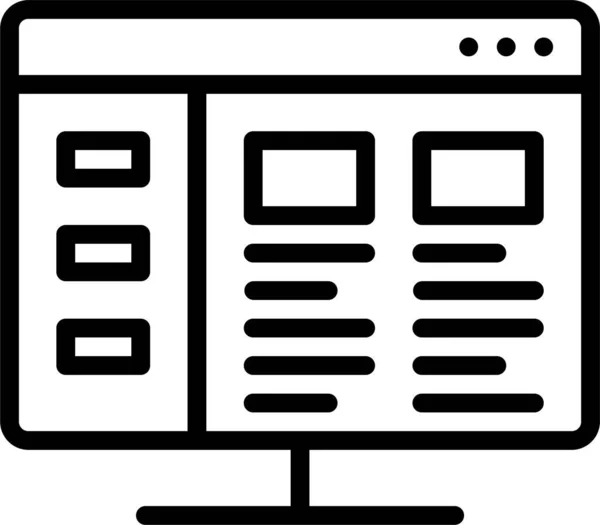 Adaptieve Cms Inhoud Icoon Omtrek Stijl — Stockvector