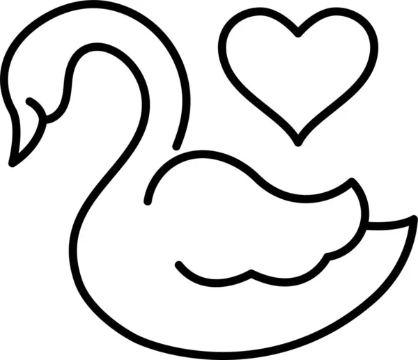 Bird Day Heart Icon — Stock Vector