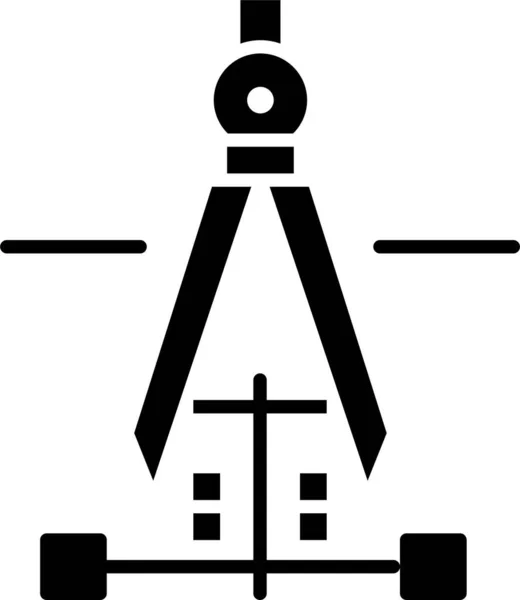 Kompas Tekening Onderwijs Icoon — Stockvector