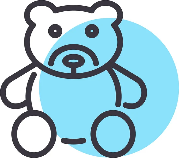 Ведмідь Калюжа Милий Значок Заповненому Стилі — стоковий вектор