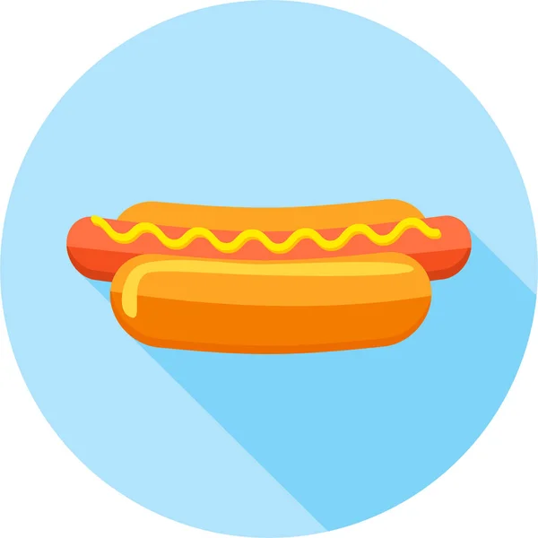 Gyorsétterem Hotdog Ikon Lapos Stílusban — Stock Vector