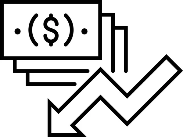 Ikona Snížení Hodnoty Rozpočtu — Stockový vektor