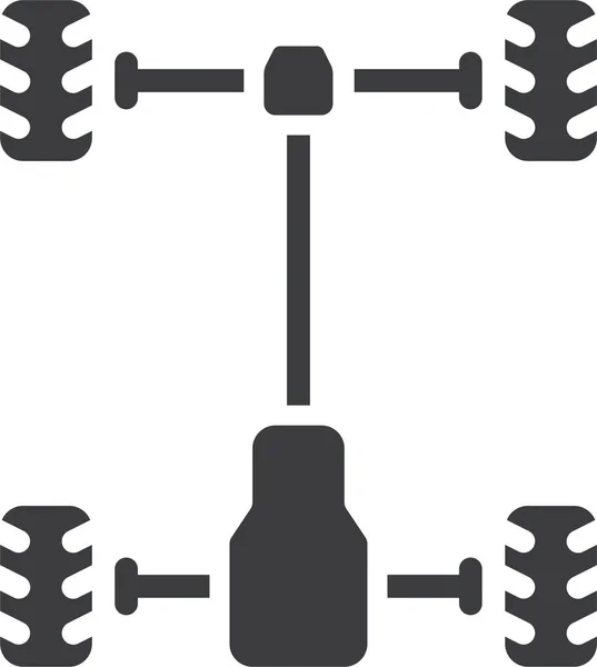 Automobiel Auto Chassis Pictogram Massieve Stijl — Stockvector