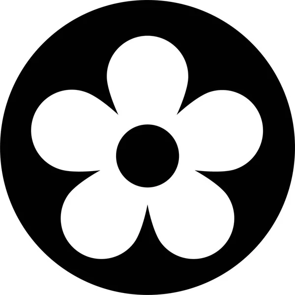 Květinová Dekorativní Květinová Ikona Pevném Stylu — Stockový vektor