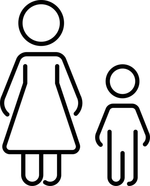 Enfant Icône Personne Famille Dans Catégorie Mère Père Jour — Image vectorielle
