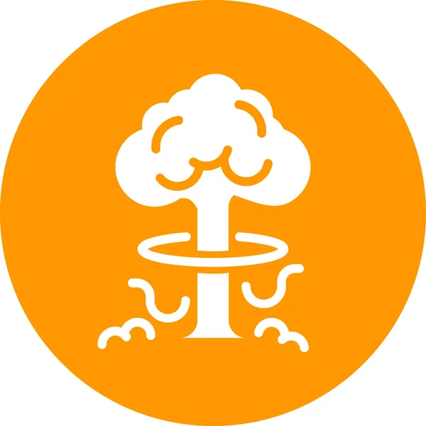 Bomwolk Explosie Pictogram Badge Stijl — Stockvector