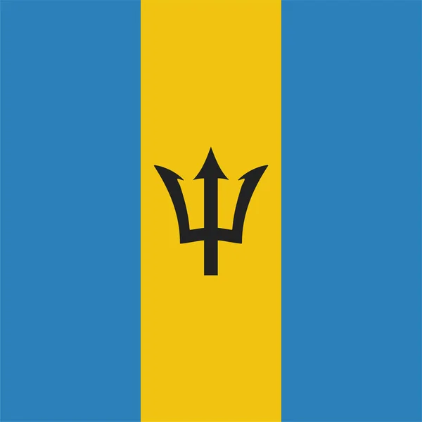 Barbados Land Flagga Ikon Platt Stil — Stock vektor