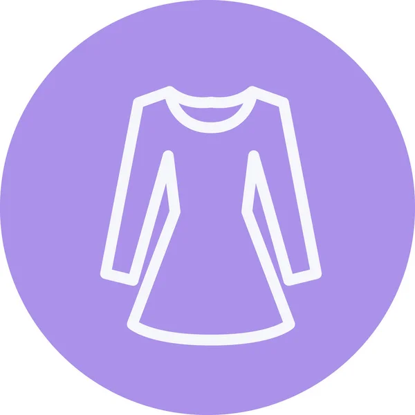 Kleid Mit Langen Ärmeln Outline Stil — Stockvektor