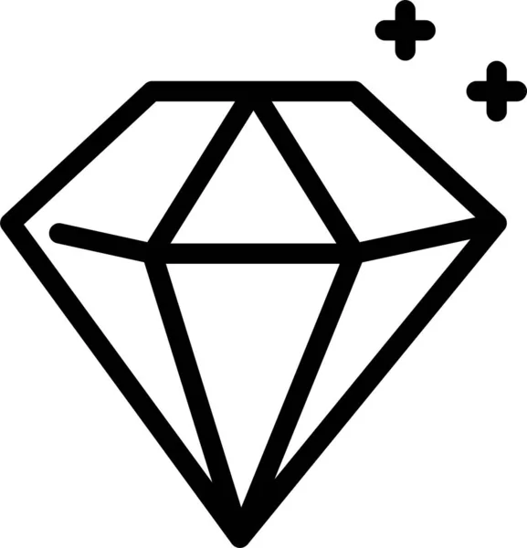 Diamond Jewel Premium Icon Outline Style — Stock Vector