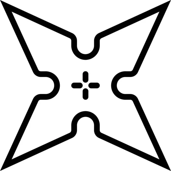 Иконка Звезды Ниндзя Стиле Абриджа — стоковый вектор