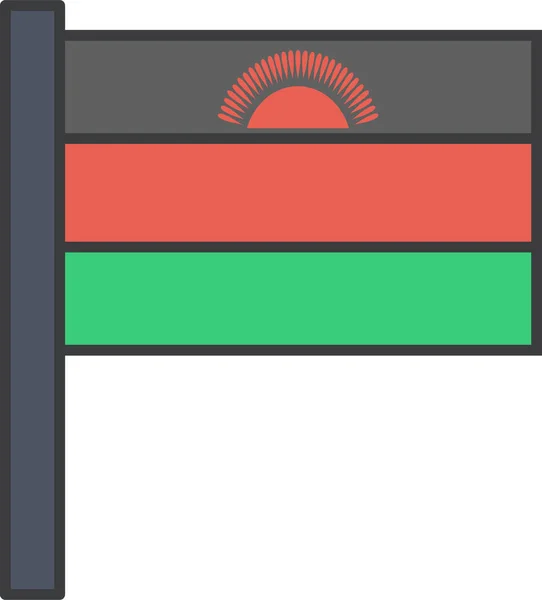 Icono Bandera Del País Africano Estilo Contorno Lleno — Vector de stock