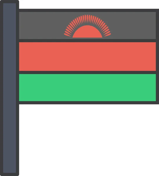 Afrikaans Land Vlag Pictogram Gevulde Outline Stijl — Stockvector