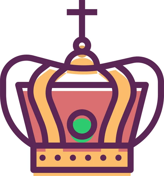 Cristo Corona Icono Dios Estilo Contorno Lleno — Vector de stock