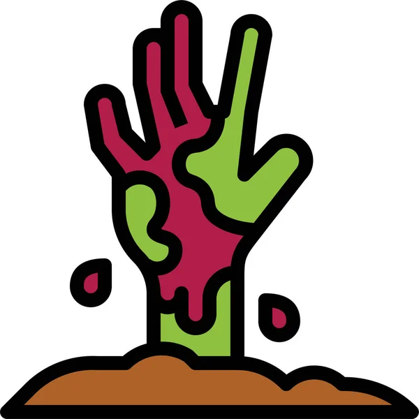 Zombie Corpse Hand Icon — Stock Vector