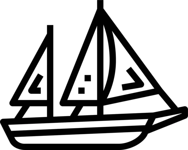 Иконка Лодки Кетч Корабль Категории Транспортных Средств Режимов Транспортировки — стоковый вектор