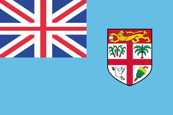 País Fiji Icono Bandera Estilo Plano — Vector de stock