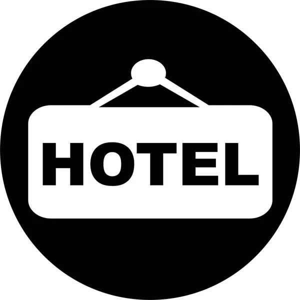 Ξενοδοχείο Υπηρεσία Εικονίδιο Ταξίδι Στερεά Στυλ — Διανυσματικό Αρχείο