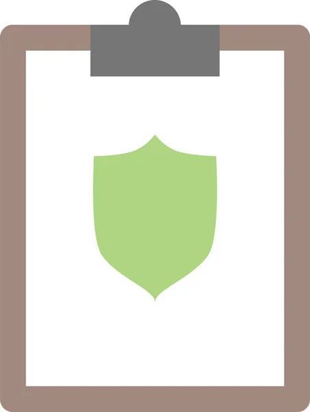 Portapapeles Icono Protección Estilo Plano — Vector de stock