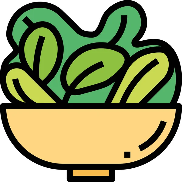 Ícone Salada Verduras Frescas —  Vetores de Stock