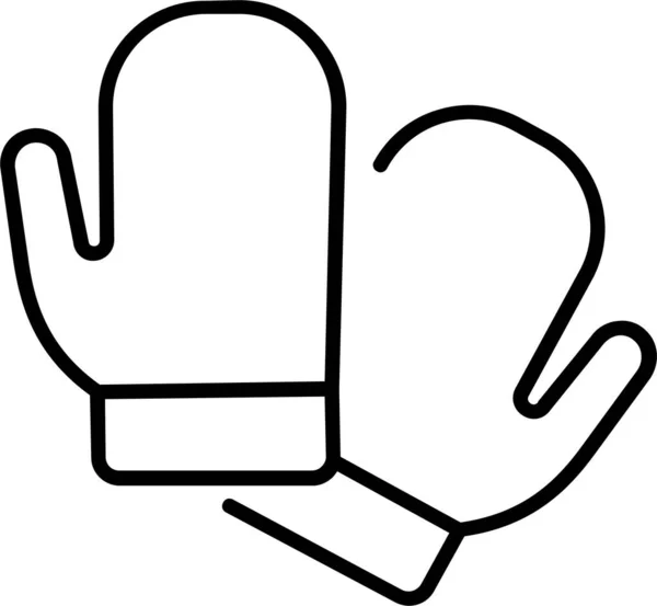 Перчатки Руки Теплые Значок Стиле Наброска — стоковый вектор
