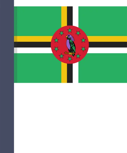 Paese Dominica Bandiera Icona Stile Piatto — Vettoriale Stock