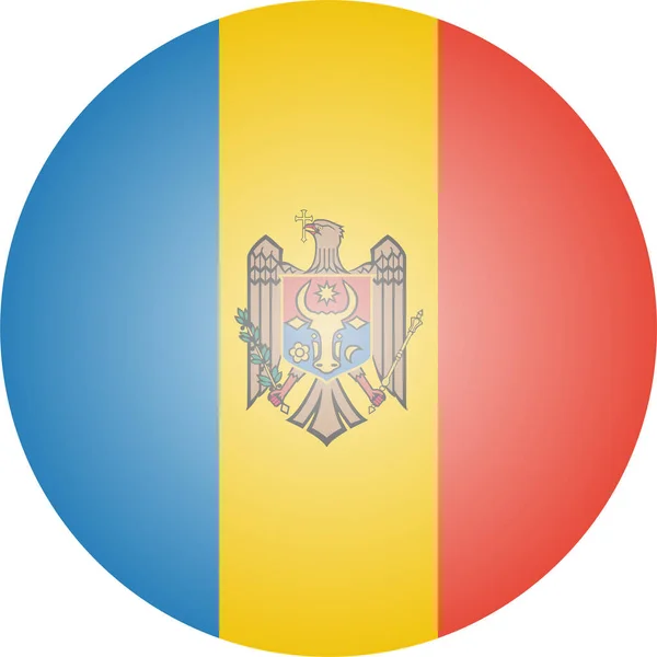País Bandeira Moldávia Ícone Estilo Isométrico —  Vetores de Stock