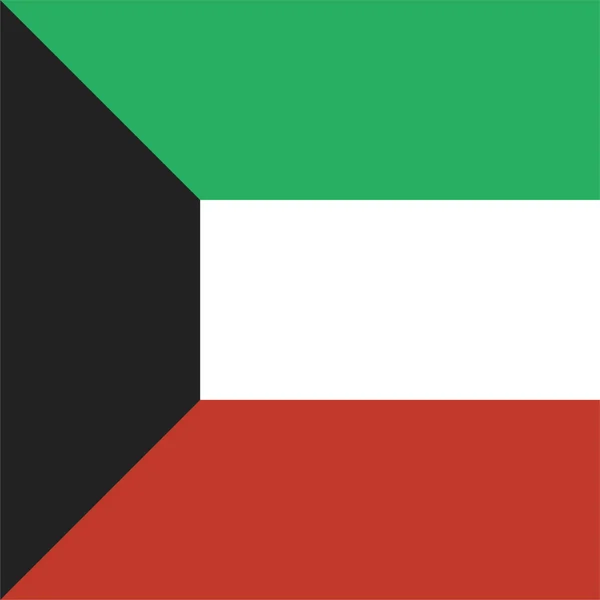 Flagge Kuwait Flachen Stil — Stockvektor