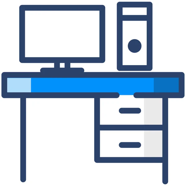 Schreibtisch Web Symbol Einfache Illustration — Stockvektor