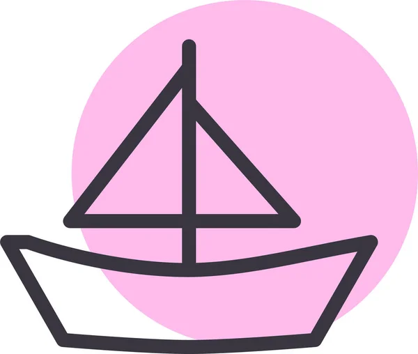 Boat Sail Sailing Icon Filled Outline Style — Stock Vector