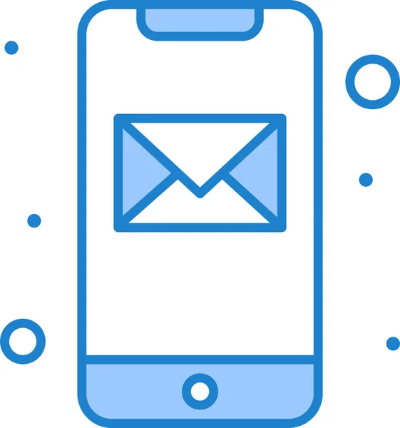 App Message Icône Mobile Dans Style Contour Rempli — Image vectorielle