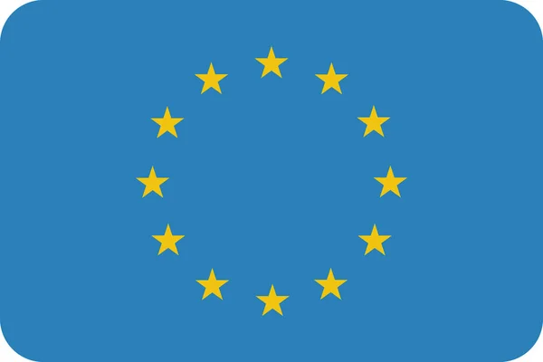 Europe Europäische Ikone Flachen Stil — Stockvektor