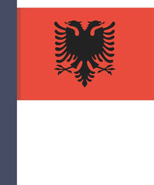 Albania Kraj Bandera Ikona Płaskim Stylu — Wektor stockowy