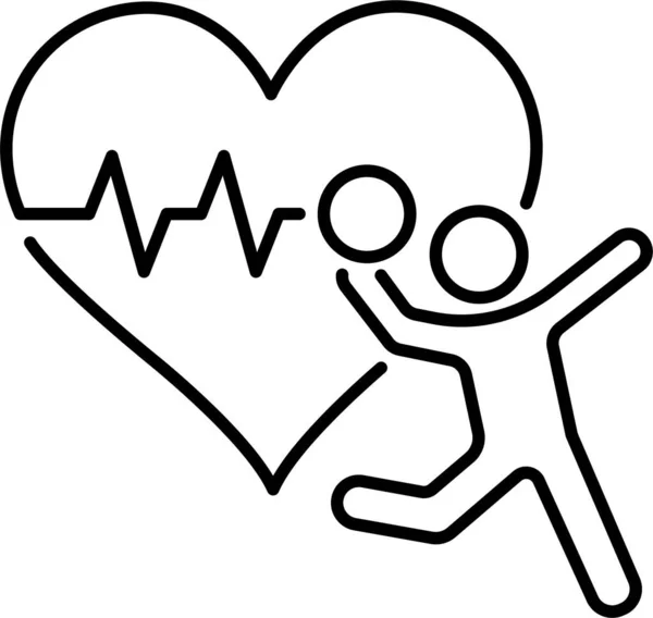 Bola Corazón Persona Icono — Vector de stock