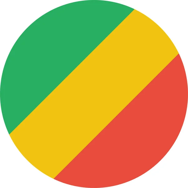 コンゴ国旗のアイコンをフラットスタイルで表示 — ストックベクタ