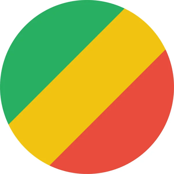 Congo Country Flag Icon Flat Style — стоковий вектор