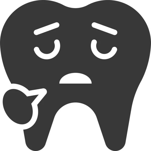 Ícone Emoticon Emoji Dental Estilo Sólido — Vetor de Stock
