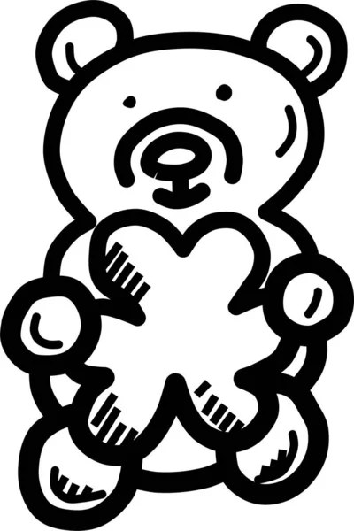 Αρκούδα Εικονίδιο Δώρο Ημέρας Στυλ Περίγραμμα — Διανυσματικό Αρχείο
