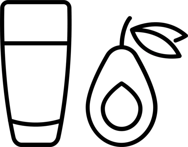 Avocadofruchtglas Ikone — Stockvektor