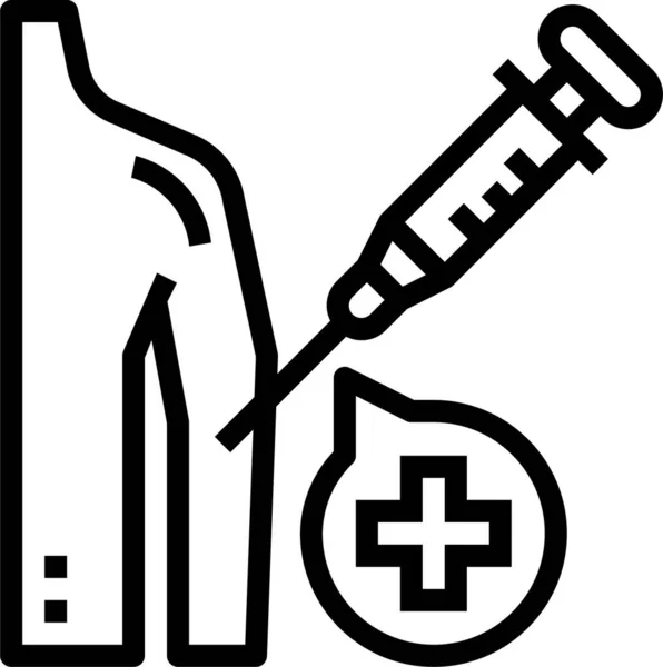 Vaccination Syringe Medical Icon Outline Style — Stock Vector