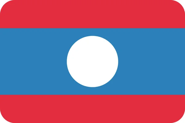 Land Vlag Laos Pictogram Platte Stijl — Stockvector