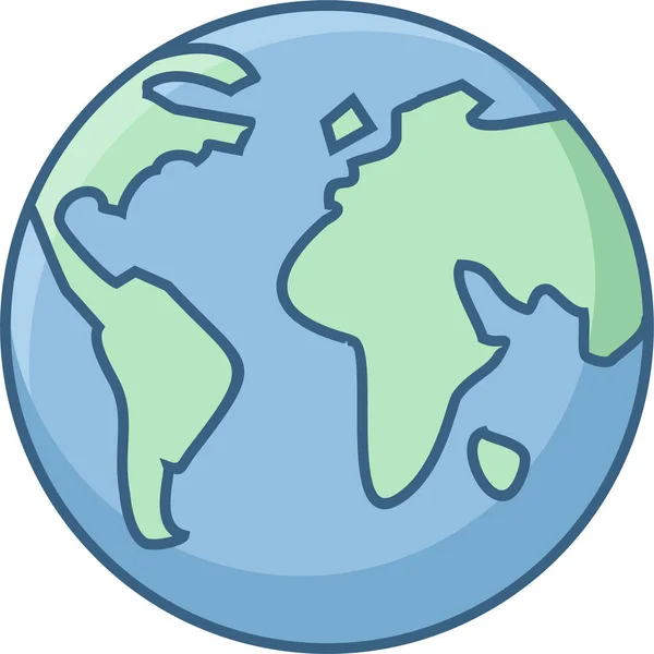 Earth Global Globe Icon Filled Outline Style — Stock Vector